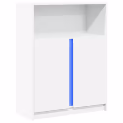 vidaXL Credenza con LED Bianca 77x34x100 cm in Legno Multistrato - Vista aggiuntiva 3