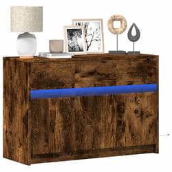 vidaXL Mobile Porta TV con LED Rovere Fumo 91x34x61 cm in Truciolato