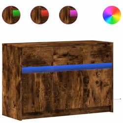 vidaXL Mobile Porta TV con LED Rovere Fumo 91x34x61 cm in Truciolato - Vista aggiuntiva 2