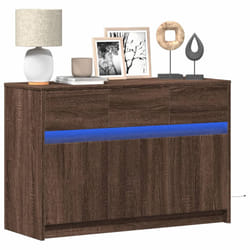 vidaXL Mobile Porta TV con LED Rovere Marrone 91x34x61 cm Truciolato