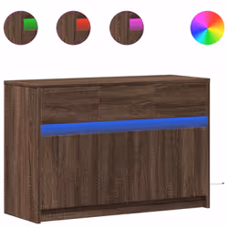 vidaXL Mobile Porta TV con LED Rovere Marrone 91x34x61 cm Truciolato - Vista aggiuntiva 2
