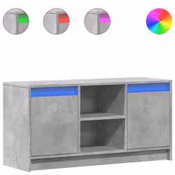 vidaXL Mobile Porta TV con LED Grigio Cemento 100x34x50 cm Truciolato - Vista aggiuntiva 2