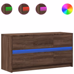 vidaXL Mobile Porta TV con LED Rovere Marrone 100x34x50 cm Truciolato - Vista aggiuntiva 2