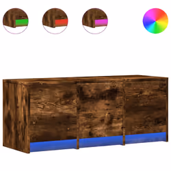 vidaXL Mobile Porta TV con LED Rovere Fumo 97x34x40 cm in Truciolato - Vista aggiuntiva 2