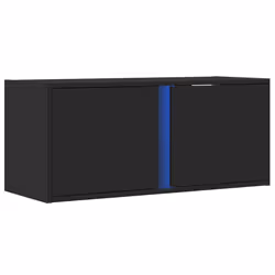 vidaXL Mobile TV a Parete con Luci LED Nero 80x31x35 cm - Vista aggiuntiva 3