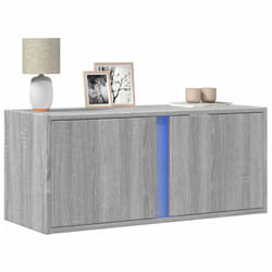 Vidaxl - Mobile tv a Parete con Luci led Grigio Sonoma 80x31x35 cm 633955