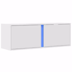 vidaXL Mobile TV a Parete con Luci LED Bianco 100x31x35 cm - Vista aggiuntiva 3
