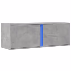 vidaXL Mobile TV a Parete con Luci LED Grigio Cemento 100x31x35 cm - Vista aggiuntiva 3