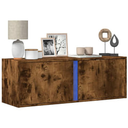 Vidaxl - Mobile tv a Parete con Luci led Rovere Fumo 100x31x35 cm 589331