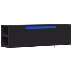 vidaXL Mobile TV a Parete con Luci LED Nero 135x31x39,5 cm - Vista aggiuntiva 3