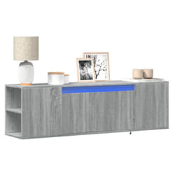 vidaXL Mobile TV a Parete con Luci LED Grigio Sonoma 135x31x39,5 cm