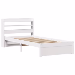 vidaXL Giroletto con Testiera Bianco 75x190 cm Legno Massello di Pino - Vista aggiuntiva 3