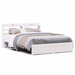 vidaXL Giroletto con Testiera senza Materasso Bianco 140x190 cm - Vista aggiuntiva 2