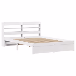 vidaXL Giroletto con Testiera senza Materasso Bianco 140x190 cm - Vista aggiuntiva 3