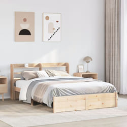 Giroletto con Testiera 160x200 cm in Legno Massello di Pino Vidaxl 897181