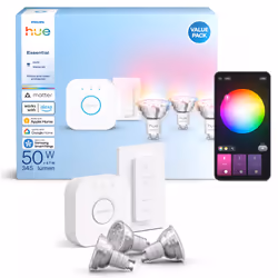 Philips Hue White and Color ambiance Essential starter kit: 3 lampadine connesse GU10 (345 lm) + Dimmer Switch - Vista aggiuntiva 3