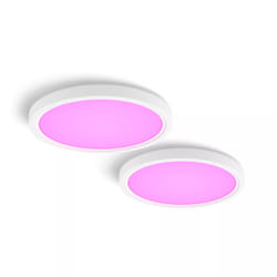 Philips Plafoniera sottile Devote Hue S, confezione da 2