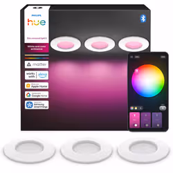 Philips Hue White and Color ambiance Luce da incasso sottile da 90 mm in confezione da 3 - Vista aggiuntiva 4