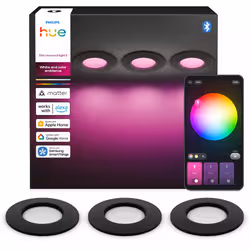 Philips Hue White and Color ambiance Luce da incasso sottile da 90 mm in confezione da 3 - Vista aggiuntiva 4