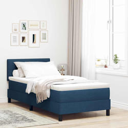 vidaXL Letto box spring con materasso Blu Scuro 80 x 200 cm Tessuto