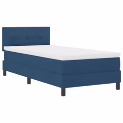 vidaXL Letto box spring con materasso Blu Scuro 80 x 200 cm Tessuto - Vista aggiuntiva 2