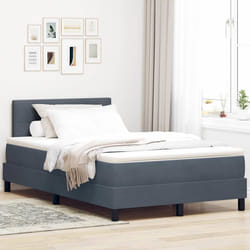 vidaXL Letto a Molle con Materasso Grigio scuro 120 x 190 cm Tessuto