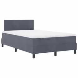 vidaXL Letto a Molle con Materasso Grigio scuro 120 x 190 cm Tessuto - Vista aggiuntiva 2