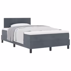 vidaXL Letto a Molle con Materasso Grigio scuro 120 x 190 cm Tessuto - Vista aggiuntiva 3