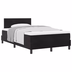vidaXL Letto a Molle con Materasso Nero 120 x 190 cm Tessuto - Vista aggiuntiva 3