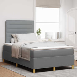 vidaXL Letto a molle con testiera Grigio chiaro 120 x 200 cm Tessuto