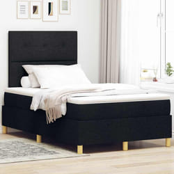 vidaXL Letto a molle con testiera Nero 120 x 190 cm Tessuto