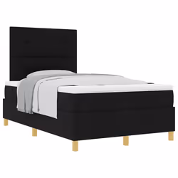 vidaXL Letto a molle con testiera Nero 120 x 190 cm Tessuto - Vista aggiuntiva 3
