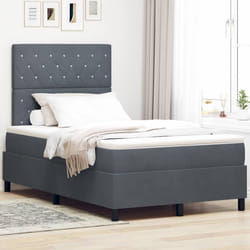 vidaXL Letto a molle con materasso Grigio scuro 120 x 190 cm Velluto