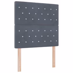 vidaXL Letto a molle con materasso Grigio scuro 120 x 190 cm Velluto - Vista aggiuntiva 2