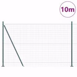 vidaXL Recinzione con pali. Verde 1.6 x 10 m Acciaio - Vista aggiuntiva 3