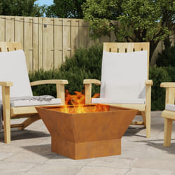 Vidaxl - Focolare quadrato marrone 60x60x35 cm in acciaio antiruggine