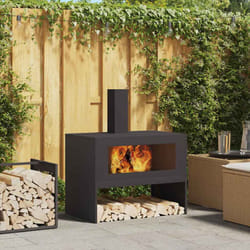 vidaXL Focolare Nero 80 x 50 x 96 cm Acciaio laminato a freddo