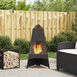 vidaXL Braciere Piramidale Nero 50x45x95 cm Acciaio