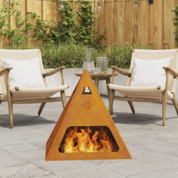 Vidaxl - Caminetto a Piramide 50x50x51 cm Acciaio Invecchiato
