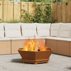 Vidaxl - Focolare Esagonale 75x75x28 cm Acciaio Invecchiato