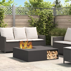 Vidaxl - Braciere con Stoccaggio per Tronchi Nero 100x100x30 cm Acciaio