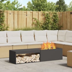 Vidaxl - Braciere con Stoccaggio per Legna Nero 160x45x35 cm Acciaio