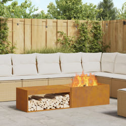 Vidaxl - Focolare con Stoccaggio per Legna 160x45x35 cm Acciaio Invecchiato