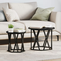 Vidaxl - Set di 2 Tavolini Nesting Nero e Quercia in Legno Ingegnerizzato