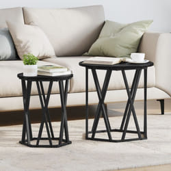 Vidaxl - Tavolini 2 pz Nero Rovere Legno Ingegnerizzato