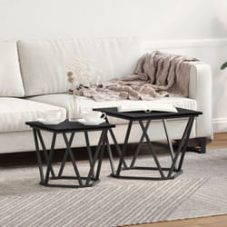 vidaXL Tavolini 2 pz Nero Rovere Legno Ingegnerizzato