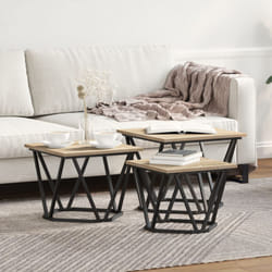 Vidaxl - Set di 3 tavolini in legno ingegnerizzato rovere Sonoma