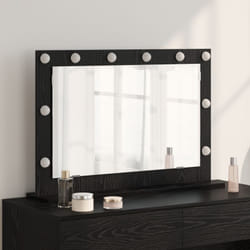 Specchio da toeletta con luci led Rovere Nero 80x55x18 cm Vidaxl
