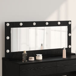 Specchio da toeletta con luci led Rovere Nero 100x45x18 cm Vidaxl