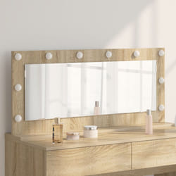 Specchio da toeletta con luci a led rovere sonoma 100x45x18 cm Vidaxl